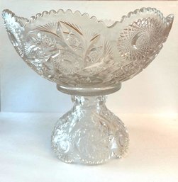 Vintage Large Cut Crystal Punch Bowl