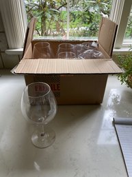 Box Of 6 New Plastic Wine Glasses