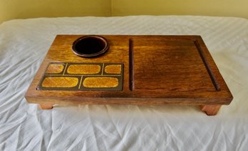 Mid-century Modern Cheese Dip Wood Tray