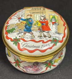 Christmas Battersea Enamel Patch Box 1985