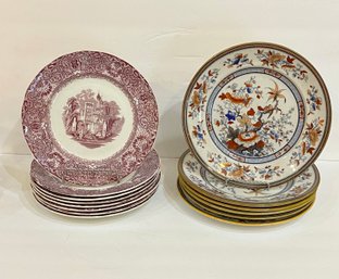 Two Sets Ironstone Plates Including Shanghae English Imari