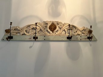 Coat Rack, Wood With Gilt Trimmings