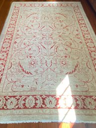 Beautiful Vintage Carpet In Crimson & Beige  (W2)