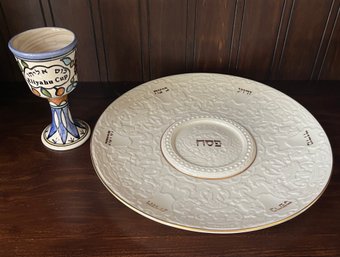 Lenox Challah Seder  Platter And Elijah Cup