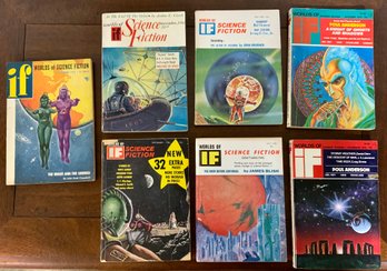 7 Vintage IF Worlds Of Science Fiction ~ 1950s, 1960s & 1970s ~