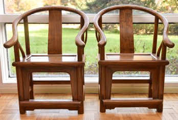 Pair Of Vintage Chinese Ancestor Chairs For Children