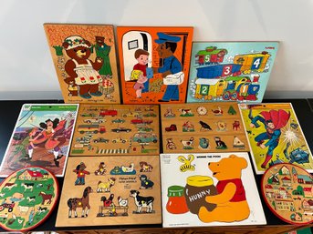 Vintage Children's Puzzles Including From Simplex (Holland), Fischer Price & Playskool