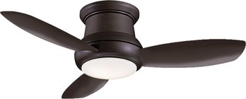 A 44' Flush Mount Ceiling Fan By Restoration Hardware In Oil Rubbed Bronze Finish