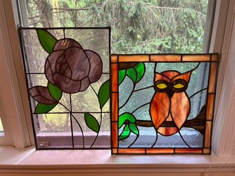 Two Handmade Stained Glass Art