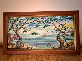 Oil On Canvas, By J. Cohen Seascape, 12 X 24