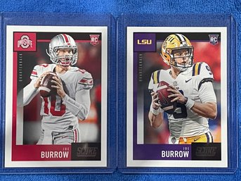 2020 Panini Score Joe Burrow Rookie Cards #360 And #438    Both Cards Pictured