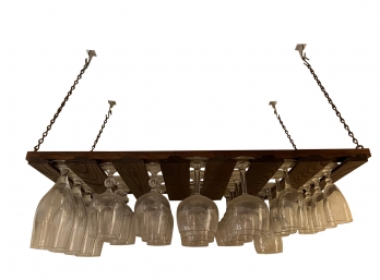 Hanging Wooden Glass Rack/wine Glasses