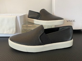 A Pair Of Black Slip On Shoes From Vince - New In Box - Size 7