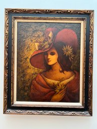 A. Norman Artist, Signed, Beautiful Lady, Lovely Warm Glow, Framed Nicely