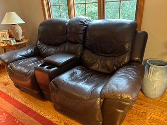 A Vegan Leather Double Seat Reclining Lounger
