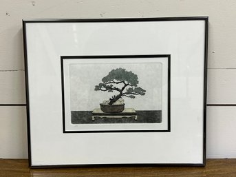 A Pencil Signed Limited Edition Japanese Bonsai Tree Etching