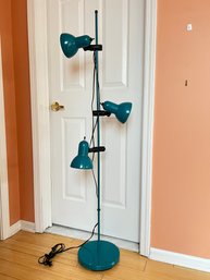 Adjustable Teal 3-bulb Lamp