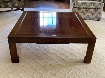 Low Antique Chinese Coffee Table With Light Lacquer