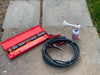 Jumper Cables, Air Horn, And Emergency Warning Triangle