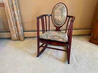 Antique Mahogany Barrel Rocking Chair