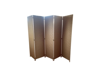 5 Panel Woven Mesh Room Divider/ Folding Privacy Screen Screen