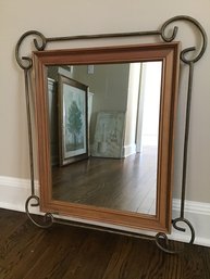 Wood And Iron Wall Mirror - 25 X 29