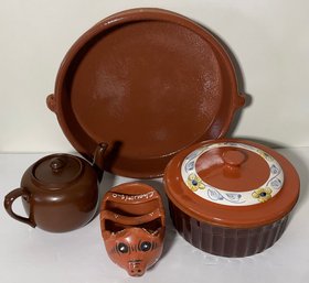 Vintage Brownsware, Pig, Pot, Bowl & Teapot