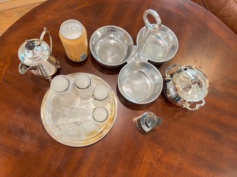 Silver Plate With Some Pewter Lot