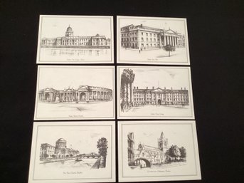 Georgian Dublin A Folio Of Six Pencil Drawings Ireland Print Set