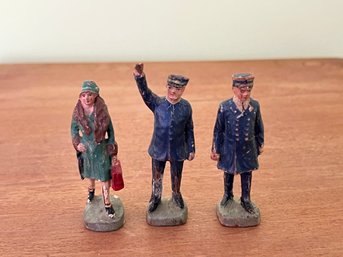 Set Of 3 Elastolin Germany WW2 Toy Figures, Rare
