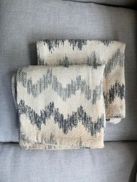 Pair Of  Textured Linen Ikat  Throw Pillow Cases