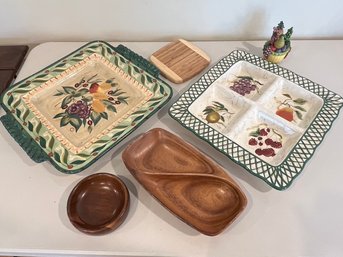 Pamela Gladding, Raymond Waites, Ceramic, Porcelain, Cutting Board, Wood Split Bowl For Serving
