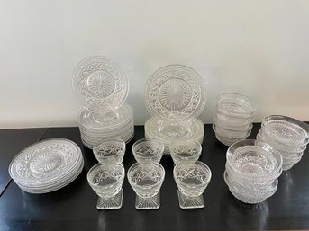 Clear Pressed Glass Dessert Dishes