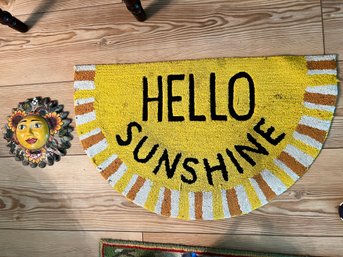 Hello Sunshine Mat With Sun Made In Mexico