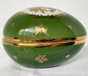 Vintage S. A. Porcelain Limoges France Large Egg 2 Pieces- No Paint Loss Seen