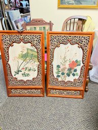 Pair Of Very Nice Oriental Wood Screens