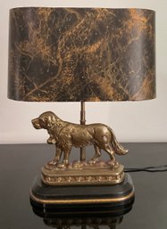 Vintage Old Brass Oval Dog Lamp