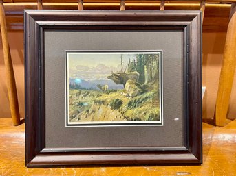 Framed Vintage Print Of Painting 'on Watch' By John Fery (Austrian, 1859-1934)