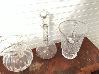 Fine Glass Lot 3 Pieces W/o Signatures