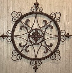 Fleur-De-Lis Brown Metal Decorative Wall Plaque