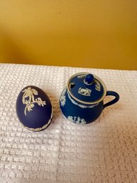 Cobalt Blue And White Jasperware, By Wedgwood,