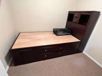 Wood Platform Bed With Drawers For Storage