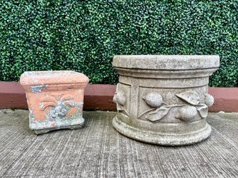Cement Planter And Stand