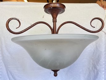 Dainty And Pretty, Hall Fixture, Bronzed Finish, White Matte Glass Dome Shaped Drop