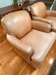 Natural High Quality Leather Chair 34x31x36 Hancock And Moore This Is The Good Leather Lot 2