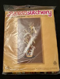 1978 Sealed Sunset Stitchery Kit Indian Summer Maize 20 X 40