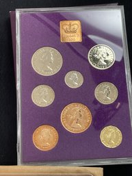 THREE BVI COMMEMORATIVE PROOFS, A 1973 MEDAL, AND A CANADIAN WILDLIFE PROOF SET
