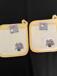 Pair Yellow Pot Holders