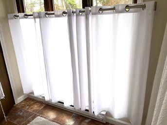 4 Semi Sheer White Curtains