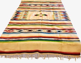 Vintage Mexican Rainbow Sarape Blanket
